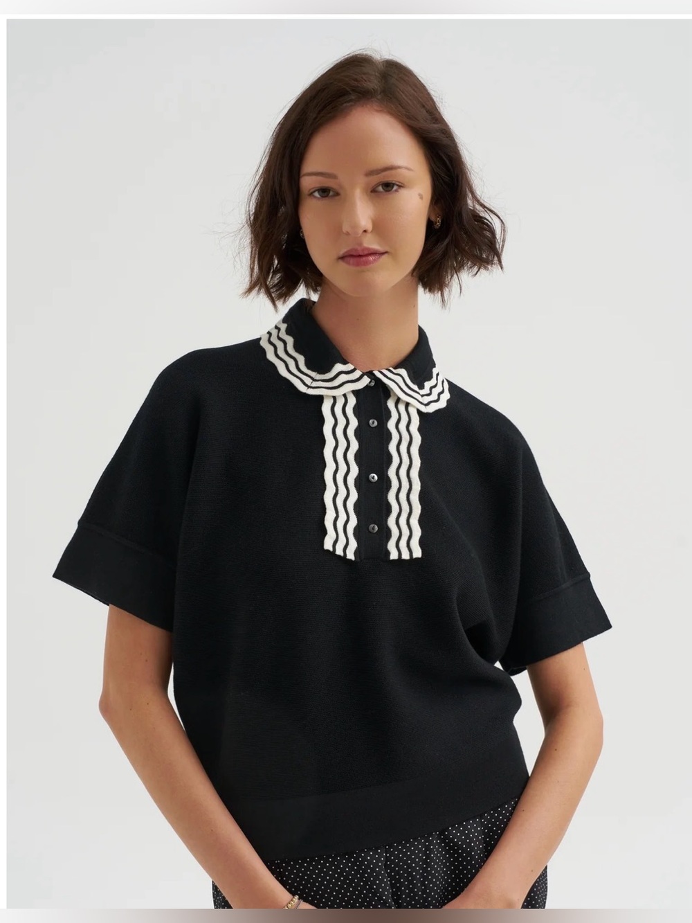 MOLLI DUC, Scalloped Collar Shirt